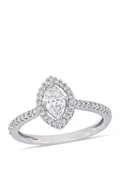 Best Pirce 👍 0.5 ct. t.w. Marquise-Cut Diamond Floating Halo Engagement Ring in 14K White Gold by Belk & Co. 🎁