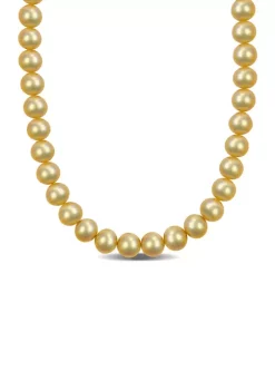 Outlet 🔔 18 " 11-12MM Golden South Sea Cultured Pearl Necklace in 14k Yellow Gold by Belk & Co. 🔔