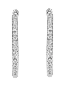 Best reviews of 😀 1.0 ct. t.w. Diamond Hoop Earrings in 10k White Gold by Belk & Co. 😉