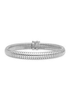 Top 10 🔥 14K White Gold Polished 7.5mm Domed Bracelet by Belk & Co. 😀 -DealsBelk & Co. Store Belk 33007