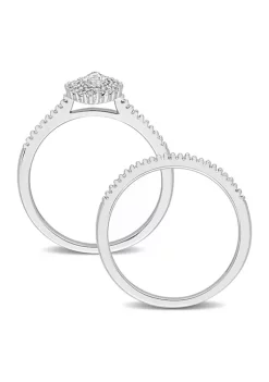 Flash Sale 🔔 1/2 CT TW Marquise & Round Diamond Double Halo Cluster Bridal Set in 14k White Gold by Belk & Co. 🤩 -DealsBelk & Co. Store Belk 33015