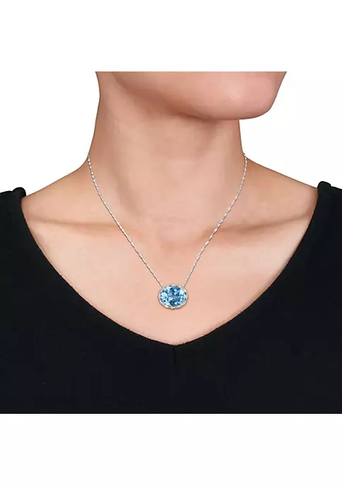 Buy ๐ฏ 24.74 ct. t.g.w. Sky Blue Topaz and 1/7 ct. t.w. Diamond Halo Necklace in 14K White Gold by Belk & Co. ๐ 2 Buy ๐ฏ 24.74 ct. t.g.w. Sky Blue Topaz and 1/7 ct. t.w. Diamond Halo Necklace in 14K White Gold by Belk & Co. ๐ - Image 2