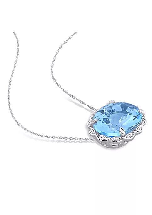 Buy ๐ฏ 24.74 ct. t.g.w. Sky Blue Topaz and 1/7 ct. t.w. Diamond Halo Necklace in 14K White Gold by Belk & Co. ๐ 5 Buy ๐ฏ 24.74 ct. t.g.w. Sky Blue Topaz and 1/7 ct. t.w. Diamond Halo Necklace in 14K White Gold by Belk & Co. ๐ - Image 5