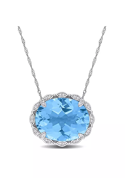 Buy ๐ฏ 24.74 ct. t.g.w. Sky Blue Topaz and 1/7 ct. t.w. Diamond Halo Necklace in 14K White Gold by Belk & Co. ๐ 6 Buy ๐ฏ 24.74 ct. t.g.w. Sky Blue Topaz and 1/7 ct. t.w. Diamond Halo Necklace in 14K White Gold by Belk & Co. ๐ - Image 6