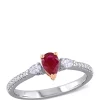 Brand new ⭐ 2/5 ct. t.w. Ruby and 1/4 ct. t.w. Diamond 3 Stone Ring in 14k Two Tone Gold by Belk & Co. 🧨