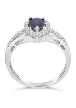 Deals 🤩 7/8 ct. t.w. Sapphire and 1/5 ct. t.w. Diamond Ring in 10K White Gold by Belk & Co. 🔔 -DealsBelk & Co. Store Belk 33048