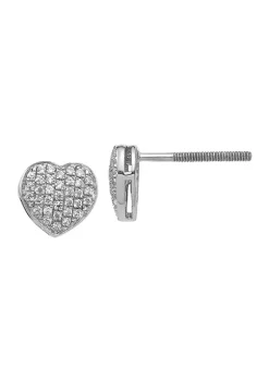 Discount 🔔 1/5 ct. t.w. Diamond Heart Screw Back Post Earrings in 14K White Gold by Belk & Co. ✨ -DealsBelk & Co. Store Belk 33063