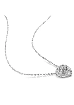 Best deal 🤩 1/4 ct. t.w. Diamond Heart Cluster Pendant with Chain in 10K White Gold by Belk & Co. 🎉 -DealsBelk & Co. Store Belk 33067