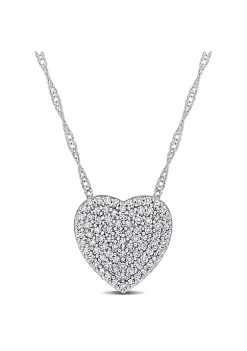 Best deal 🤩 1/4 ct. t.w. Diamond Heart Cluster Pendant with Chain in 10K White Gold by Belk & Co. 🎉 -DealsBelk & Co. Store Belk 33068