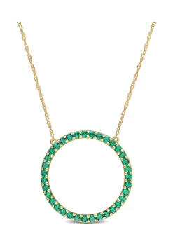 Cheap 💯 7/8 ct. t.w. Created Emerald Circle of Life Pendant with Chain in 10k Yellow Gold by Belk & Co. 😉