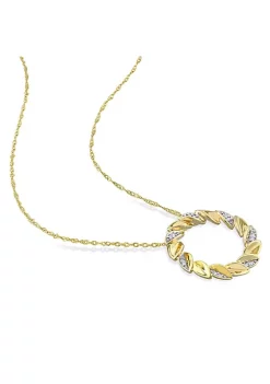 Best Pirce 🧨 Diamond Accent Open Circle Pendant with Chain in 10K Yellow Gold by Belk & Co. 🔔 -DealsBelk & Co. Store Belk 33084