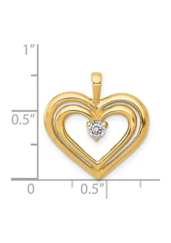 Outlet 🛒 1/8 ct. t.w. AA Diamond Double Heart Pendant in 14K Yellow Gold by Belk & Co. 🧨 -DealsBelk & Co. Store Belk 33088