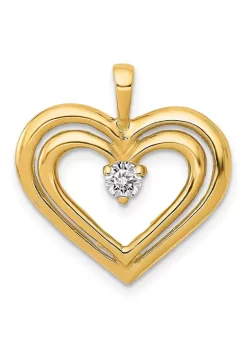 Outlet 🛒 1/8 ct. t.w. AA Diamond Double Heart Pendant in 14K Yellow Gold by Belk & Co. 🧨 -DealsBelk & Co. Store Belk 33089