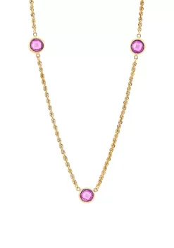 Outlet โ Created Pink Sapphire Chain in Stering Silver by Belk & Co. ๐