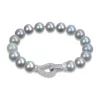 Best deal 💯 9-10mm Grey Freshwater Cultured Pearl Bracelet in Sterling Silver with Cubic Zirconia Clasp by Belk & Co. 🧨