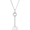 Top 10 😀 1/6 ct. t.w. Diamond and Pearl Necklace in 14K White Gold by Belk & Co. 🛒