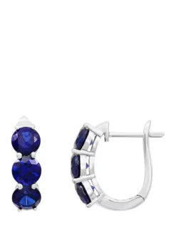 Flash Sale 💯 Created Sapphire Hoop Earring in Sterling Silver by Belk & Co. ❤️ -DealsBelk & Co. Store Belk 3315