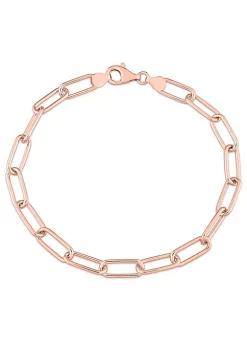 Best reviews of 🧨 6MM Polished Paperclip Chain Bracelet in 18k Rose Gold Plated Sterling Silver, 9" by Belk & Co. 🎁 -DealsBelk & Co. Store Belk 33165