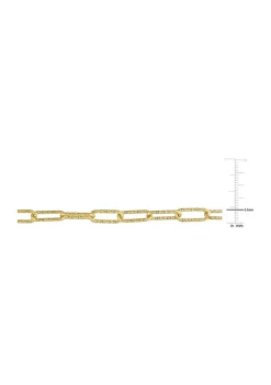 Hot Sale ❤️ 18k Yellow Gold Plated Sterling Silver 5mm Fancy Paperclip Chain Anklet, 9" by Belk & Co. 🔔 -DealsBelk & Co. Store Belk 33171