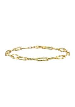 Hot Sale ❤️ 18k Yellow Gold Plated Sterling Silver 5mm Fancy Paperclip Chain Anklet, 9" by Belk & Co. 🔔 -DealsBelk & Co. Store Belk 33174
