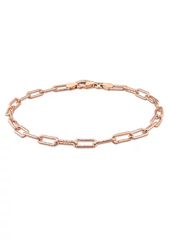 Deals 🤩 3.5MM Oval Link Bracelet in 18k Rose Gold Plated Sterling Silver, 9 by Belk & Co. 🧨