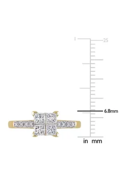 Top 10 ⌛ 5/8 CT TW Princess and Round-Cut Diamond Cluster Engagement Ring in 10k Yellow Gold by Belk & Co. ⌛ -DealsBelk & Co. Store Belk 33207