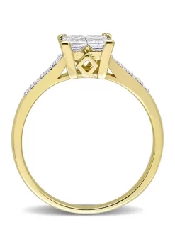 Top 10 ⌛ 5/8 CT TW Princess and Round-Cut Diamond Cluster Engagement Ring in 10k Yellow Gold by Belk & Co. ⌛ -DealsBelk & Co. Store Belk 33208