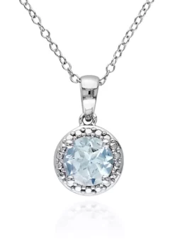 Best deal 👏 Sterling Silver Aquamarine Pendant by Belk & Co. 🥰