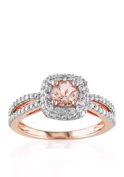 Best Sale 👍 14k Rose Gold Morganite and Diamond Ring by Belk & Co. ⭐