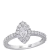 Discount 🧨 1 ct. t.w. Diamond Marquise Halo Engagement Ring in 14k White Gold by Belk & Co. 🥰