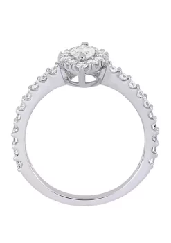 Discount 🧨 1 ct. t.w. Diamond Marquise Halo Engagement Ring in 14k White Gold by Belk & Co. 🥰 -DealsBelk & Co. Store Belk 33227