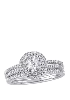 Brand new 😍 2 Piece 3/8 ct. t.w. Diamond Halo Bridal Set in 10k White Gold by Belk & Co. 💯 7 Brand new 😍 2 Piece 3/8 ct. t.w. Diamond Halo Bridal Set in 10k White Gold by Belk & Co. 💯 -DealsBelk & Co. Store Belk 33242