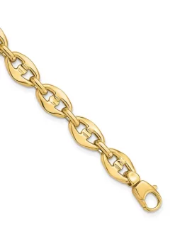 Best deal 🌟 14K Yellow Gold Polished Fancy Link Bracelet by Belk & Co. 🌟
