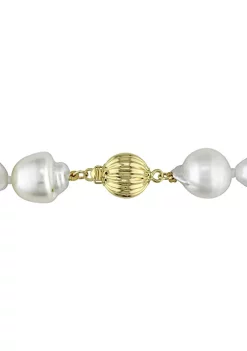 Outlet 😉 10-12 MM Natural Shape White South Sea Cultured Pearl Necklace with 14K Yellow Gold Ball Clasp by Belk & Co. 😉 -DealsBelk & Co. Store Belk 33260