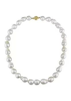 Outlet 😉 10-12 MM Natural Shape White South Sea Cultured Pearl Necklace with 14K Yellow Gold Ball Clasp by Belk & Co. 😉 -DealsBelk & Co. Store Belk 33261