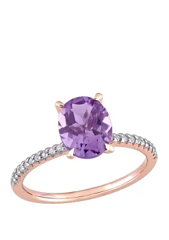 Deals 🔔 2 ct. t.w. Amethyst, 1/10 ct. t.w. Diamond Ring by Belk & Co. ❤️