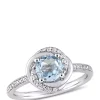Hot Sale 🛒 1 ct. t.w. Blue Topaz and 1/6 ct. t.w. Diamond Swirl Ring in 10k White Gold by Belk & Co. ✨