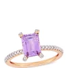Discount ✔️ 1.63 ct. t.w. Pink Amethyst and 1/10 ct. t.w. Diamond Ring in 10k Rose Gold by Belk & Co. 😀