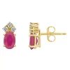 Best deal ⌛ 14K Gold 6x4 Oval Ruby 1/8 Cttw Diamond Earrings by Belk & Co. 👏