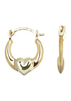 Best Sale 🧨 Small Two Tone Hoop Earrings in 14K Yellow Gold by Belk & Co. 🔔