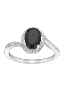 New ⭐ 1 1/4 ct. t.w. Black Onyx and 1/4 ct. t.w. White Topaz Ring in Sterling Silver by Belk & Co. 👏