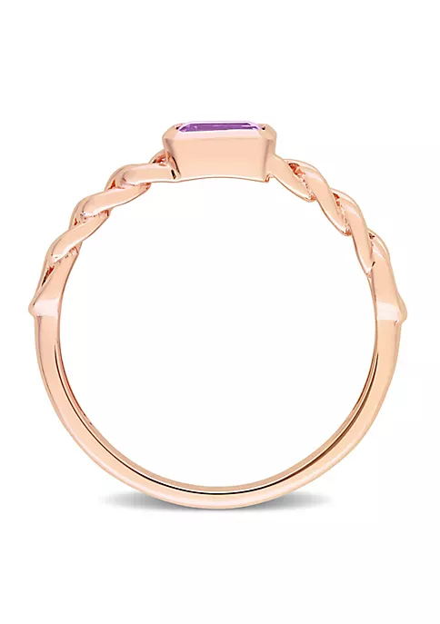 Discount ๐ Octagon Amethyst Link Ring in 10k Rose Gold by Belk & Co. ๐ 3 Discount ๐ Octagon Amethyst Link Ring in 10k Rose Gold by Belk & Co. ๐ - Image 3