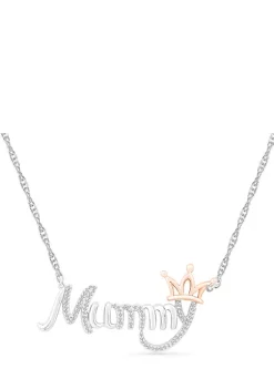 Promo 👍 1/6 ct. t.w. Diamond Mom Necklace in Sterling Silver & 10K Rose Gold by Belk & Co. ⭐ -DealsBelk & Co. Store Belk 33308
