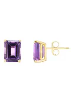 Buy ⌛ 14K Gold 8x6 Emerald Cut Amethyst Earrings by Belk & Co. 😀 -DealsBelk & Co. Store Belk 33325