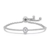 Cheap 💯 Lab Created 3/4 Ct DEW Created Moissanite Pear Shape Halo Adjustable Bolo Bracelet in Sterling Silver by Belk & Co. 😀