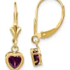 Wholesale 😍 1.2 ct. t.w. Rhodolite Garnet 5mm Heart Earrings in 14K Yellow Gold by Belk & Co. 🛒