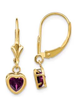 Wholesale 😍 1.2 ct. t.w. Rhodolite Garnet 5mm Heart Earrings in 14K Yellow Gold by Belk & Co. 🛒 -DealsBelk & Co. Store Belk 33336