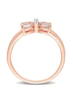 Best deal ⭐ Morganite and Diamond Accent Bow Ring in 10k Rose Gold by Belk & Co. 🛒 -DealsBelk & Co. Store Belk 3334