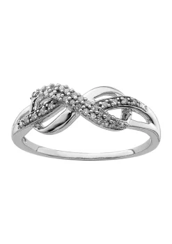 Best Sale 🔥 1/10 ct. t.w. Diamond Infinity Symbol Ring in Rhodium Plated Sterling Silver by Belk & Co. ⭐ -DealsBelk & Co. Store Belk 33340