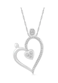 New ❤️ 1/8 ct. t.w. Diamond Heart Pendant in Sterling Silver by Belk & Co. 🛒